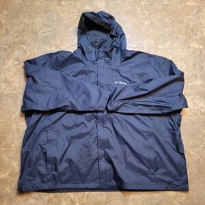 Columbia Watertight Rain Jacket Mens 6XL Black Full Zip Long Sleeve Outdoor